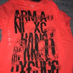 Red Armani exchange t shirt